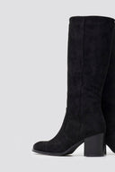 ERYNN Suede Boots with Low Heel - Black Suede - thefashionproject.gr - ERYNN