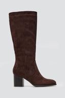 ERYNN Suede Boots with Low Heel - Brown Suede - thefashionproject.gr - ERYNN