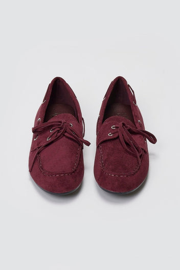 ERYNN Suede Loafers with Bow - Bordeaux Suede - thefashionproject.gr - ERYNN
