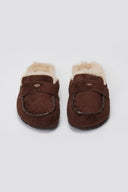 ERYNN Suede Winter Slippers with Faux Fur - Brown Suede - thefashionproject.gr - ERYNN