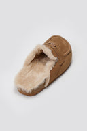 ERYNN Suede Winter Slippers with Faux Fur - Camel Suede - thefashionproject.gr - ERYNN