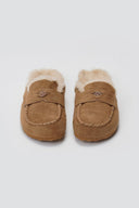ERYNN Suede Winter Slippers with Faux Fur - Camel Suede - thefashionproject.gr - ERYNN