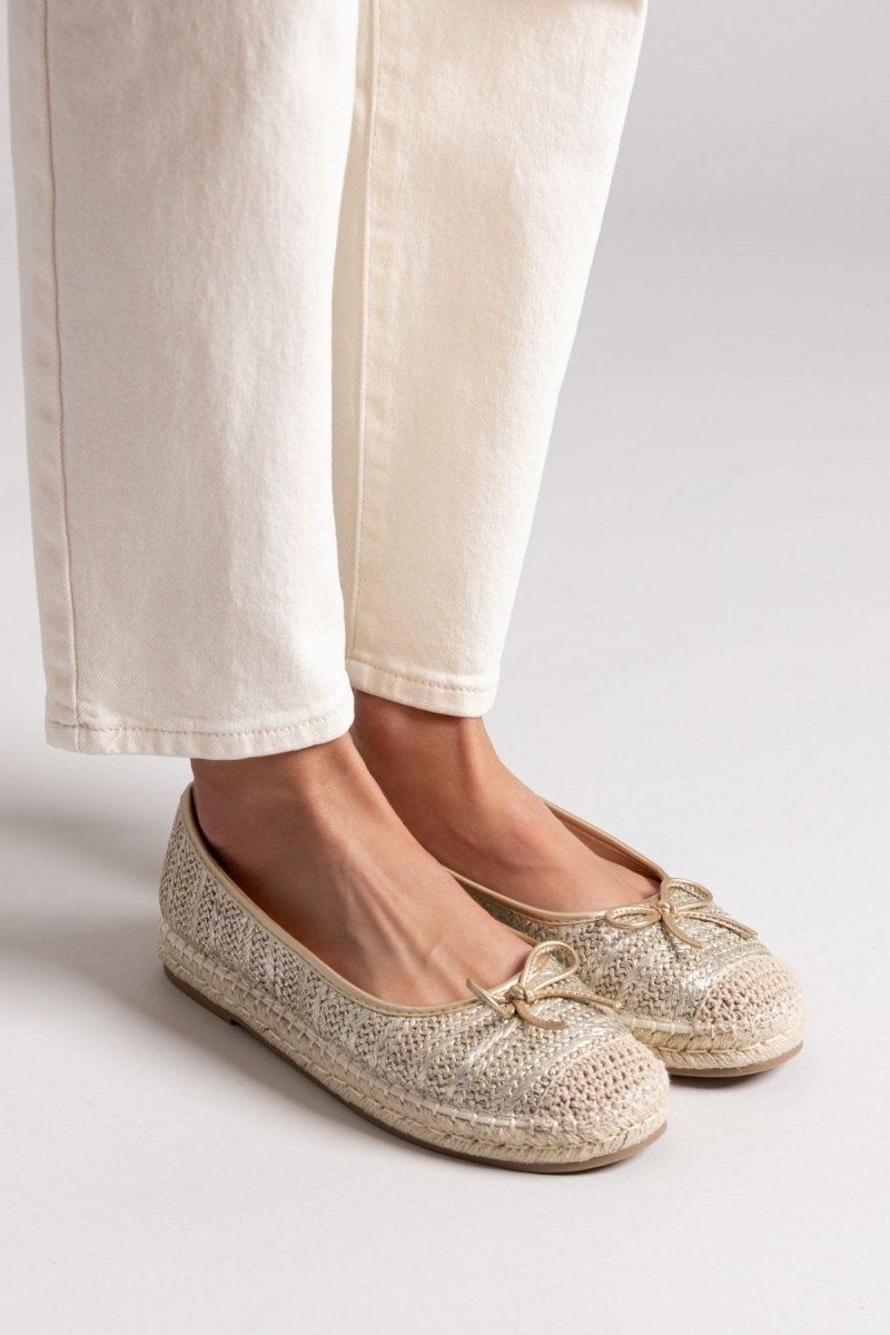 Εσπαντρίγιες από ψάθα Xti 144027 - Χρυσό - thefashionproject.gr - Xti Footwear
