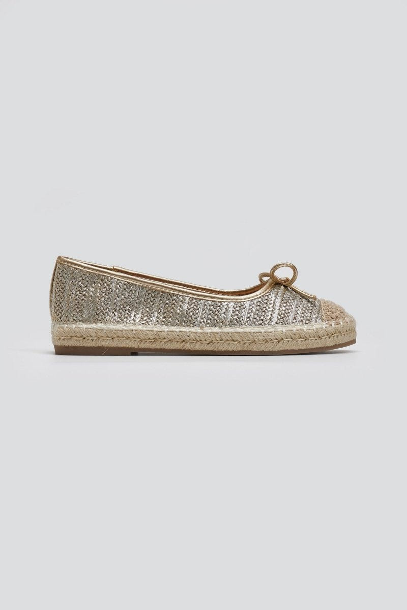 Εσπαντρίγιες από ψάθα Xti 144027 - Χρυσό - thefashionproject.gr - Xti Footwear