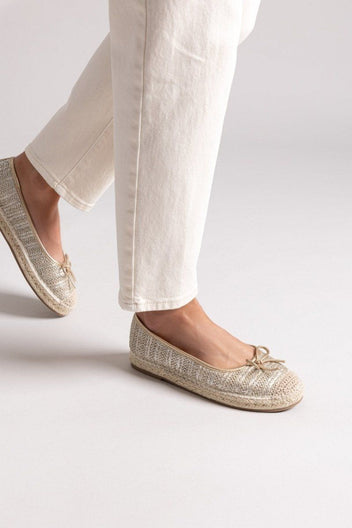 Εσπαντρίγιες από ψάθα Xti 144027 - Χρυσό - thefashionproject.gr - Xti Footwear