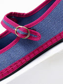 Εσπαντρίγιες λινές Mary Janes - Ίντιγκο - thefashionproject.gr - IBIZA'S