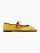 Εσπαντρίγιες λινές Mary Janes - Μουσταρδί - thefashionproject.gr - IBIZA'S