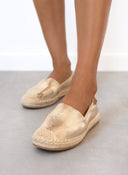 Εσπαντρίγιες με εξωτερική ραφή Erynn - Χρυσό - thefashionproject.gr - ERYNN