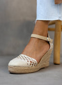 Εσπαντρίγιες platform με πλεκτό σχέδιο Xti 140959 - Μπεζ - thefashionproject.gr - Xti Footwear