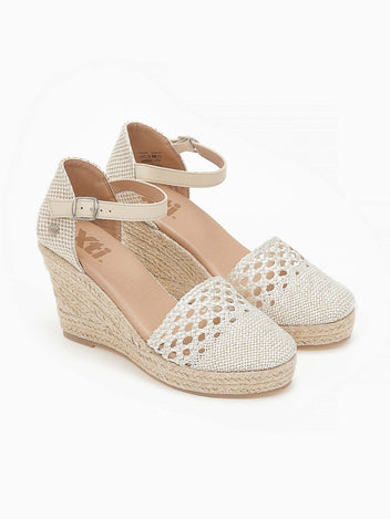 Εσπαντρίγιες platform με πλεκτό σχέδιο Xti 140959 - Μπεζ - thefashionproject.gr - Xti Footwear