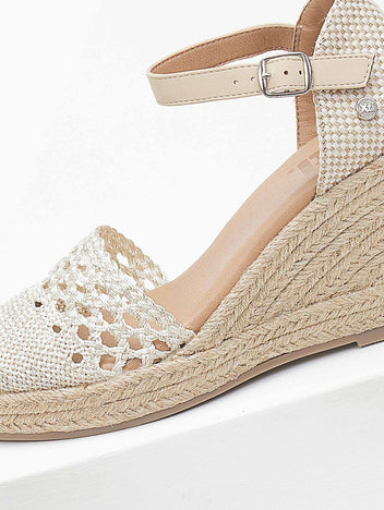 Εσπαντρίγιες platform με πλεκτό σχέδιο Xti 140959 - Μπεζ - thefashionproject.gr - Xti Footwear