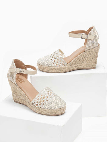 Εσπαντρίγιες platform με πλεκτό σχέδιο Xti 140959 - Μπεζ - thefashionproject.gr - Xti Footwear