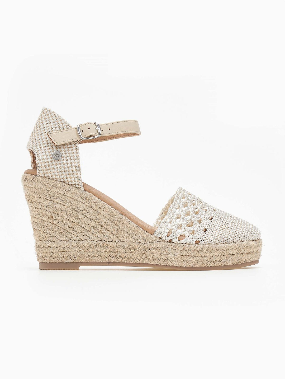 Εσπαντρίγιες platform με πλεκτό σχέδιο Xti 140959 - Μπεζ - thefashionproject.gr - Xti Footwear