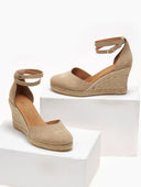 Εσπαντρίγιες platforms από δέρμα καστόρι Ragazza 0692