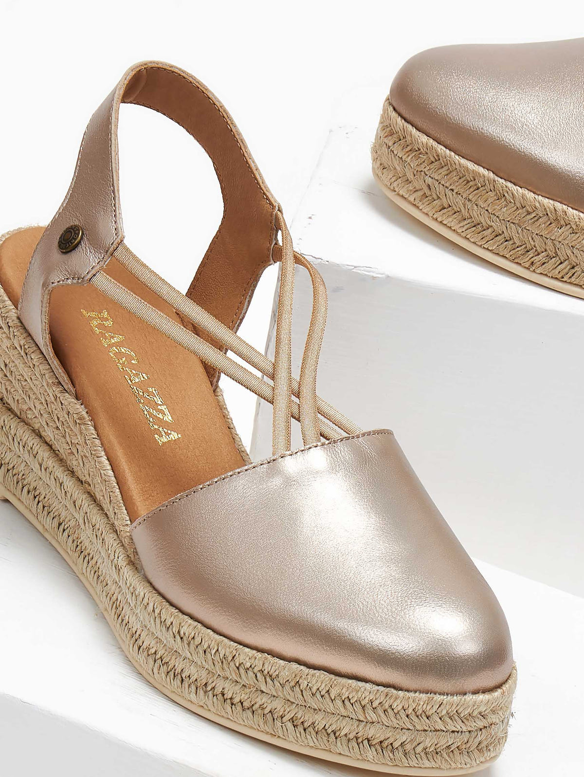Εσπαντρίγιες platforms δερμάτινες με λάστιχα Ragazza 0705