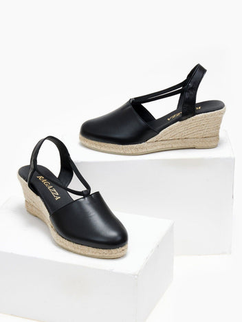 Εσπαντρίγιες platforms δερμάτινες Ragazza 0672 - Μαύρο - thefashionproject.gr - RAGAZZA
