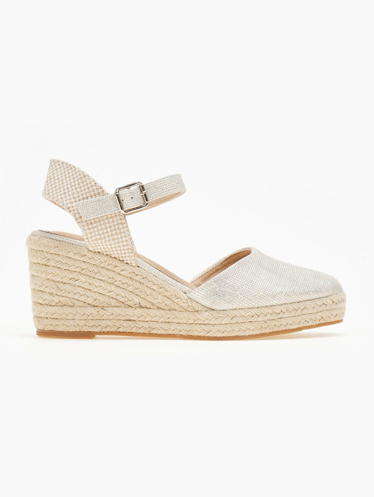 Εσπαντρίγιες platforms με ανάγλυφο pattern - Ασημί - thefashionproject.gr - Alta Moda