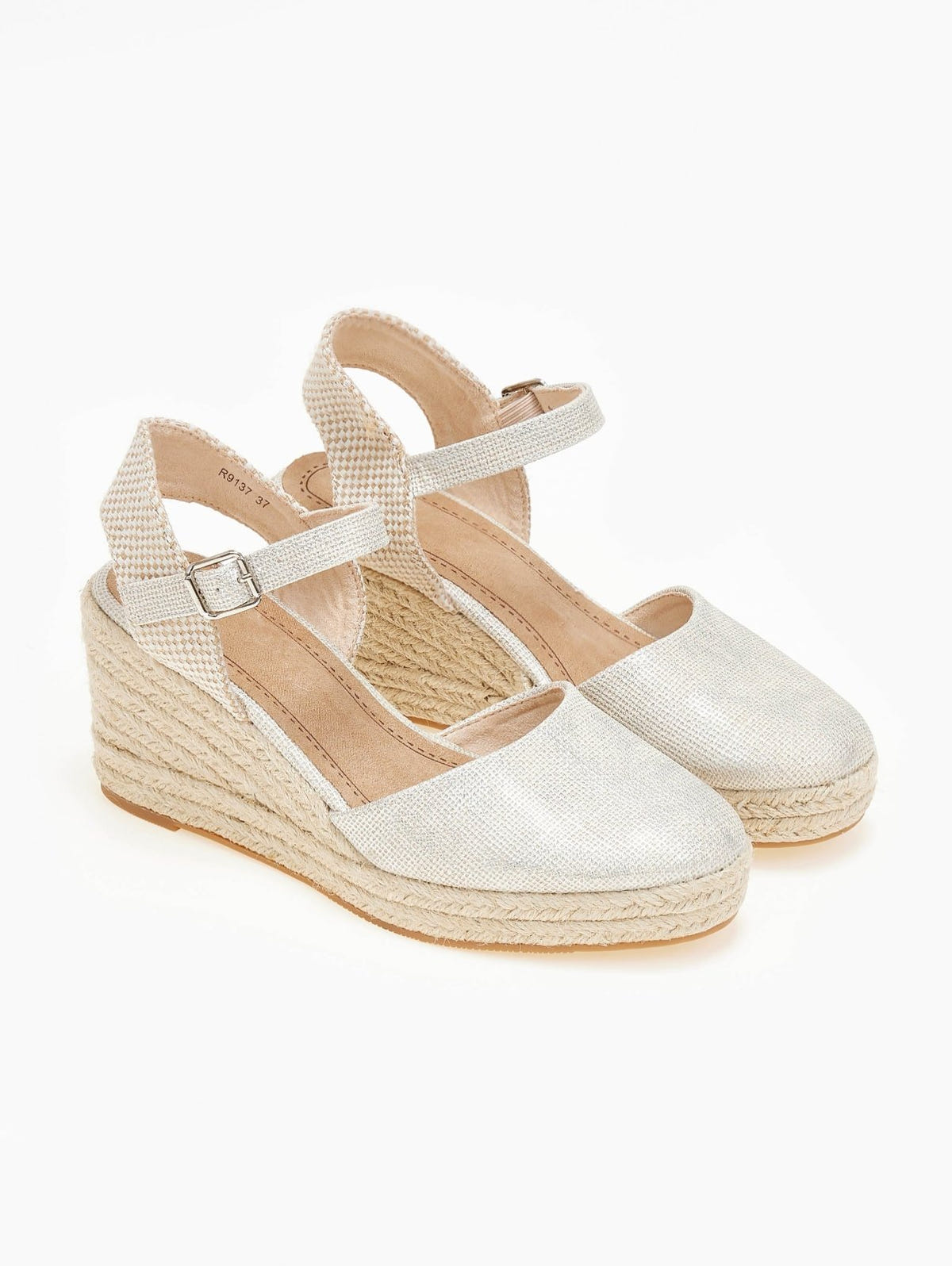 Εσπαντρίγιες platforms με ανάγλυφο pattern - Ασημί - thefashionproject.gr - Alta Moda