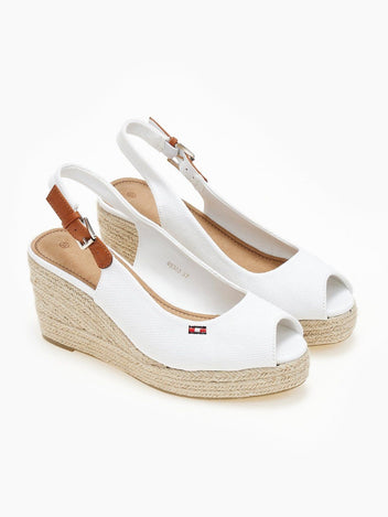 Εσπαντρίγιες platforms με δέσιμο στο πλάι - Λευκό - thefashionproject.gr - Alta Moda