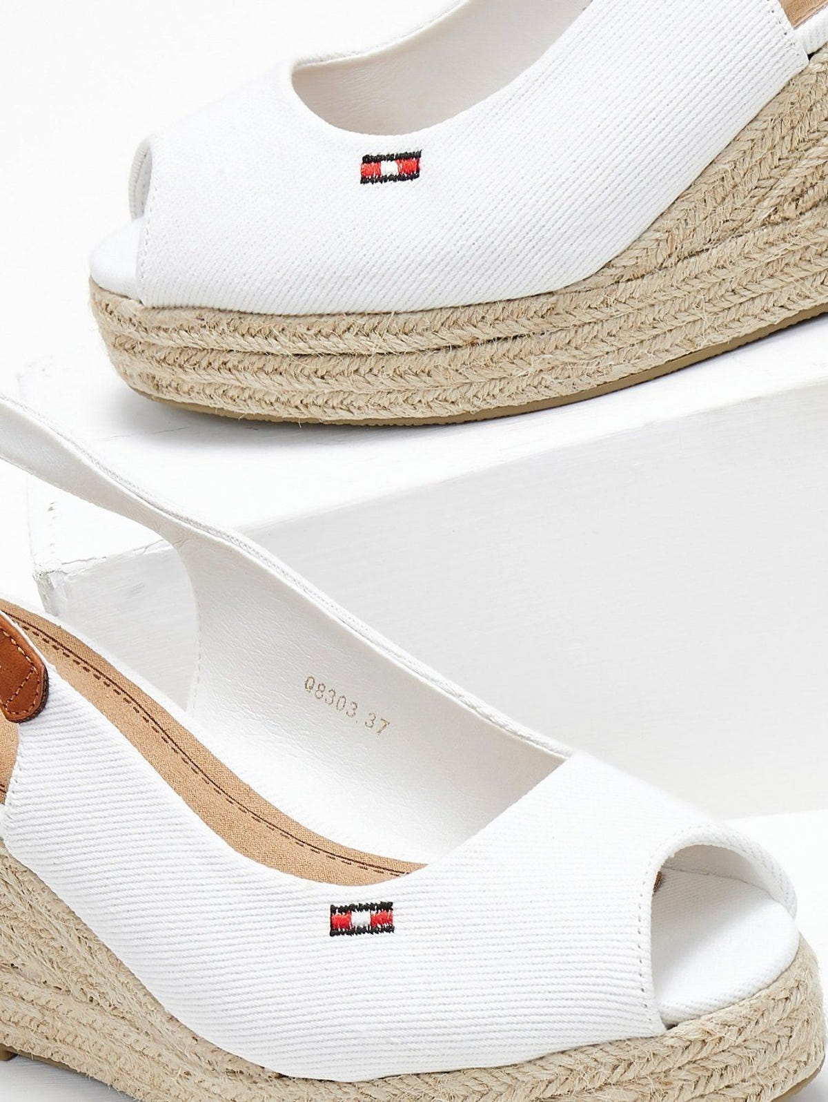 Εσπαντρίγιες platforms με δέσιμο στο πλάι - Λευκό - thefashionproject.gr - Alta Moda