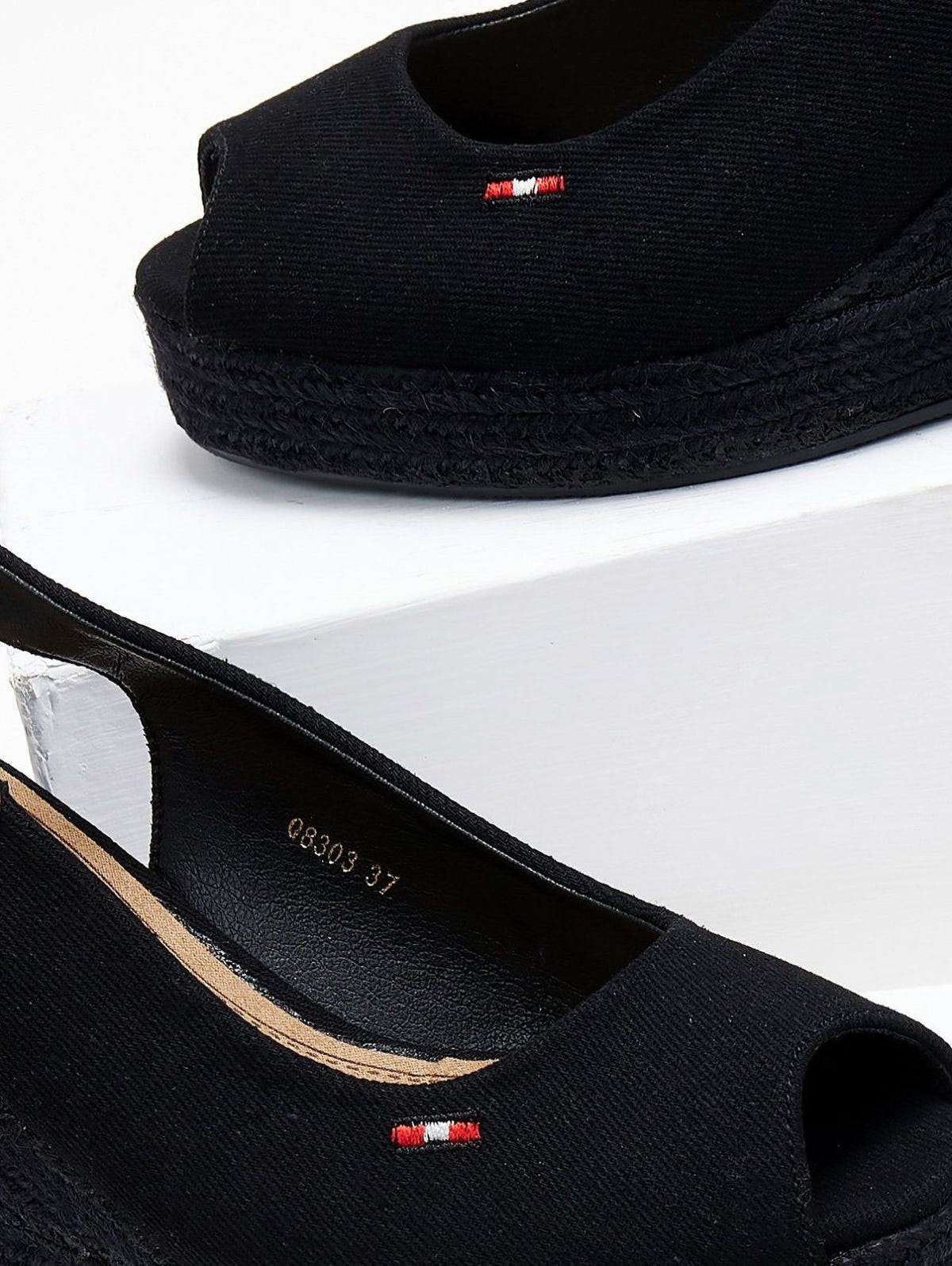 Εσπαντρίγιες platforms με δέσιμο στο πλάι - Μαύρο - thefashionproject.gr - Alta Moda