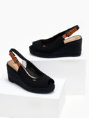 Εσπαντρίγιες platforms με δέσιμο στο πλάι - Μαύρο - thefashionproject.gr - Alta Moda