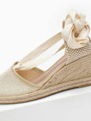 Εσπαντρίγιες platforms με glitter ύφασμα - Χρυσό - thefashionproject.gr - Medies