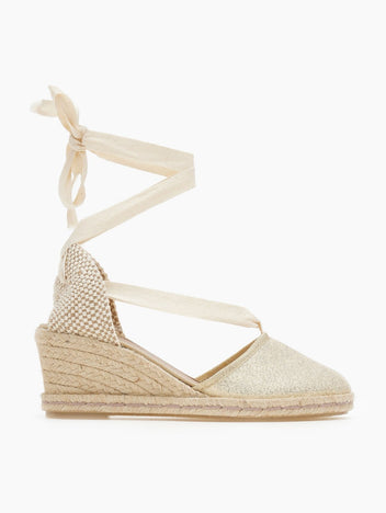 Εσπαντρίγιες platforms με glitter ύφασμα - Χρυσό - thefashionproject.gr - Medies