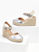 Εσπαντρίγιες platforms με μπαρέτα - Ασημί - thefashionproject.gr - Alta Moda