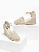 Εσπαντρίγιες platforms με πλεκτό σχέδιο Xti 142333 - Μπεζ - thefashionproject.gr - Xti Footwear