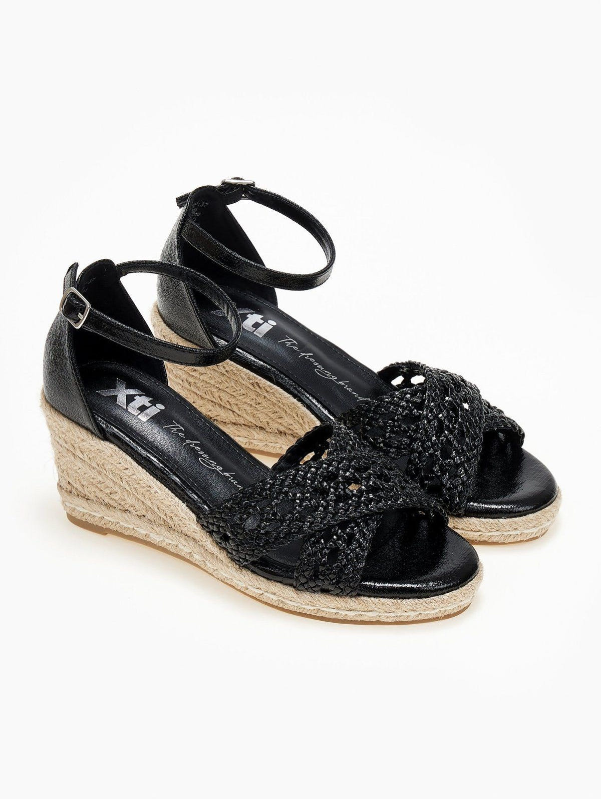 Εσπαντρίγιες platforms με πλεκτό σχέδιο Xti 142774 - Μαύρο - thefashionproject.gr - Xti Footwear