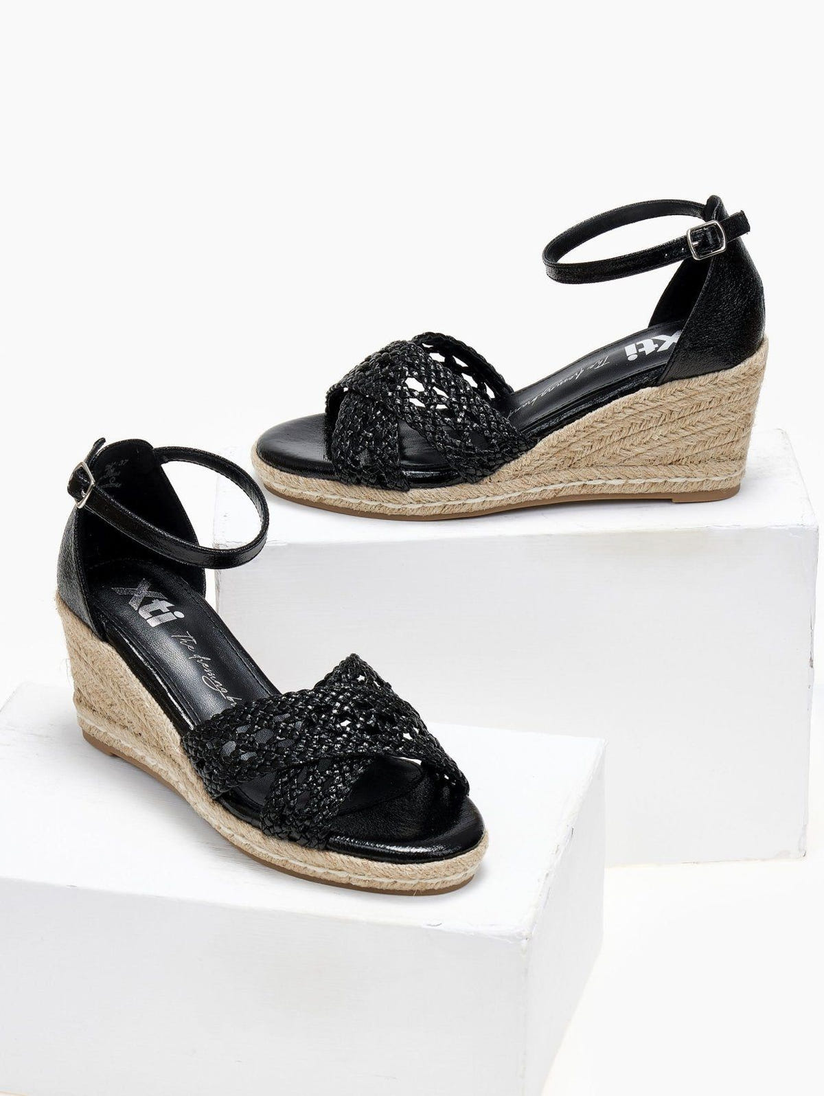 Εσπαντρίγιες platforms με πλεκτό σχέδιο Xti 142774 - Μαύρο - thefashionproject.gr - Xti Footwear