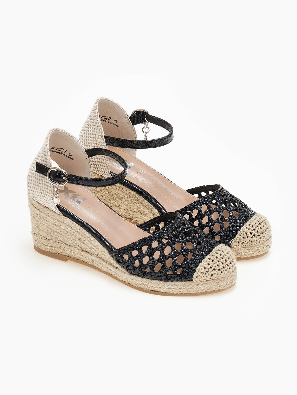 Εσπαντρίγιες platforms με πλεκτό σχέδιο Xti 142893 - Μαύρο - thefashionproject.gr - Xti Footwear