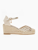 Εσπαντρίγιες platforms με πλεκτό σχέδιο Xti 142893 - Χρυσό - thefashionproject.gr - Xti Footwear