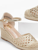 Εσπαντρίγιες platforms με πλεκτό σχέδιο Xti 142893 - Χρυσό - thefashionproject.gr - Xti Footwear