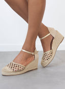 Εσπαντρίγιες platforms με πλεκτό σχέδιο Xti 142893 - Χρυσό - thefashionproject.gr - Xti Footwear