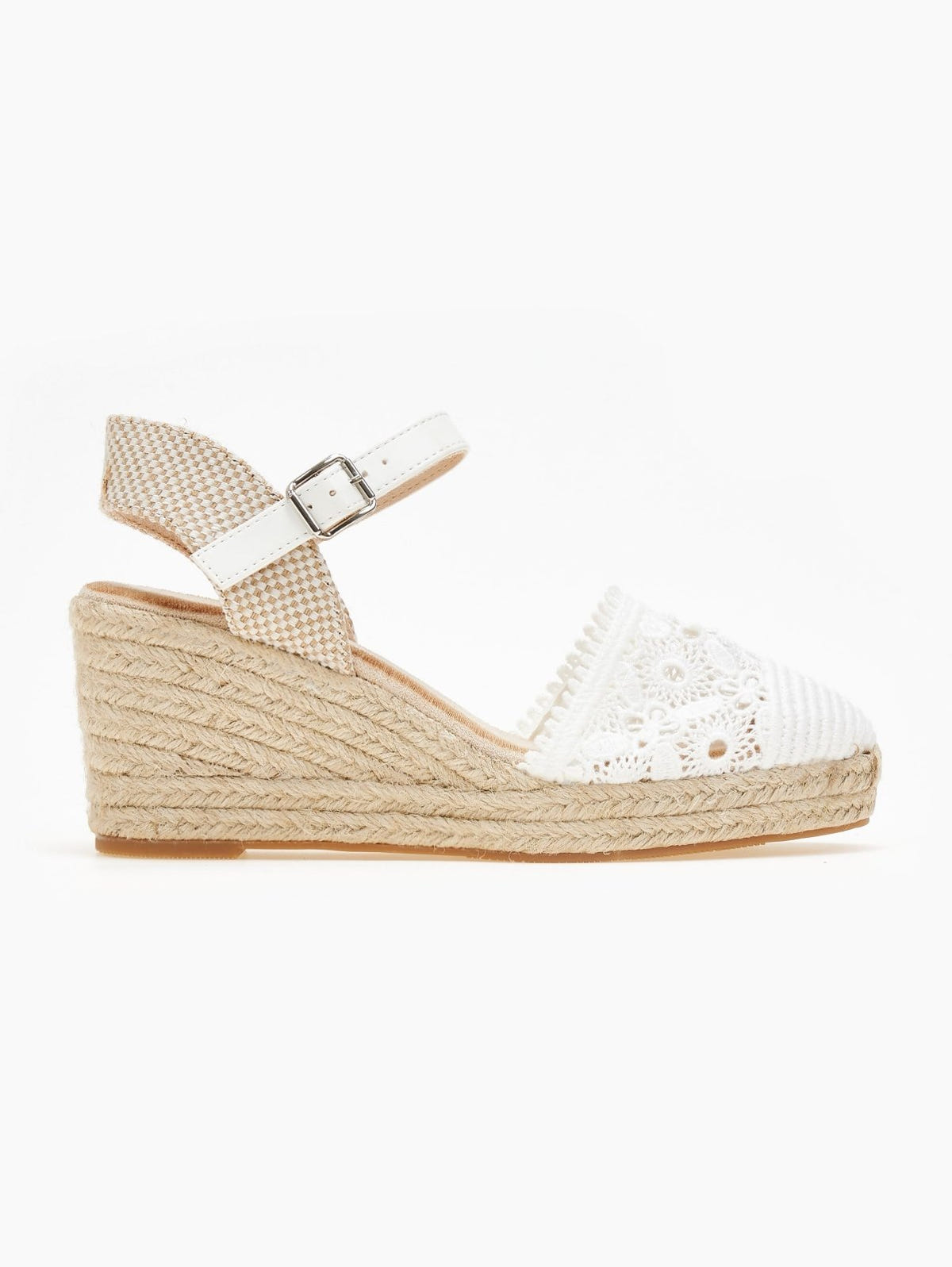 Εσπαντρίγιες platforms πλεκτές με μπαρέτα - Λευκό - thefashionproject.gr - Alta Moda