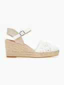 Εσπαντρίγιες platforms πλεκτές με μπαρέτα - Λευκό - thefashionproject.gr - Alta Moda