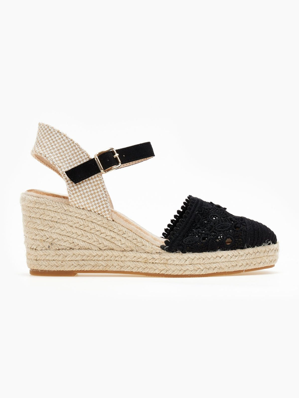 Εσπαντρίγιες platforms πλεκτές με μπαρέτα - Μαύρο - thefashionproject.gr - Alta Moda