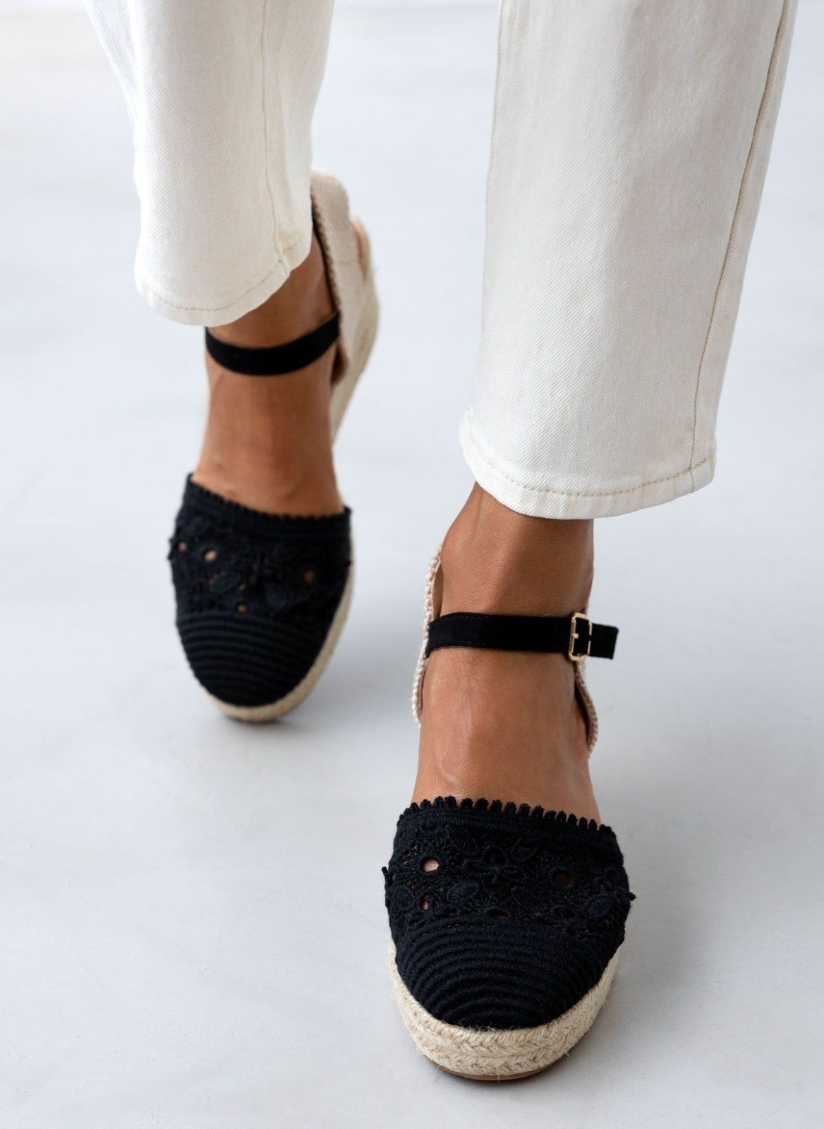 Εσπαντρίγιες platforms πλεκτές με μπαρέτα - Μαύρο - thefashionproject.gr - Alta Moda