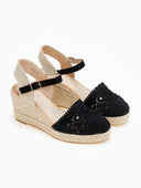Εσπαντρίγιες platforms πλεκτές με μπαρέτα - Μαύρο - thefashionproject.gr - Alta Moda