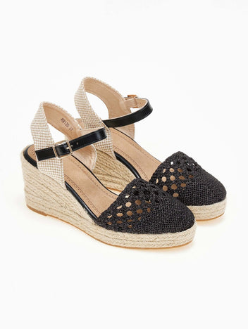 Εσπαντρίγιες platforms πλεκτές με μπαρέτα - Μαύρο - thefashionproject.gr - Alta Moda