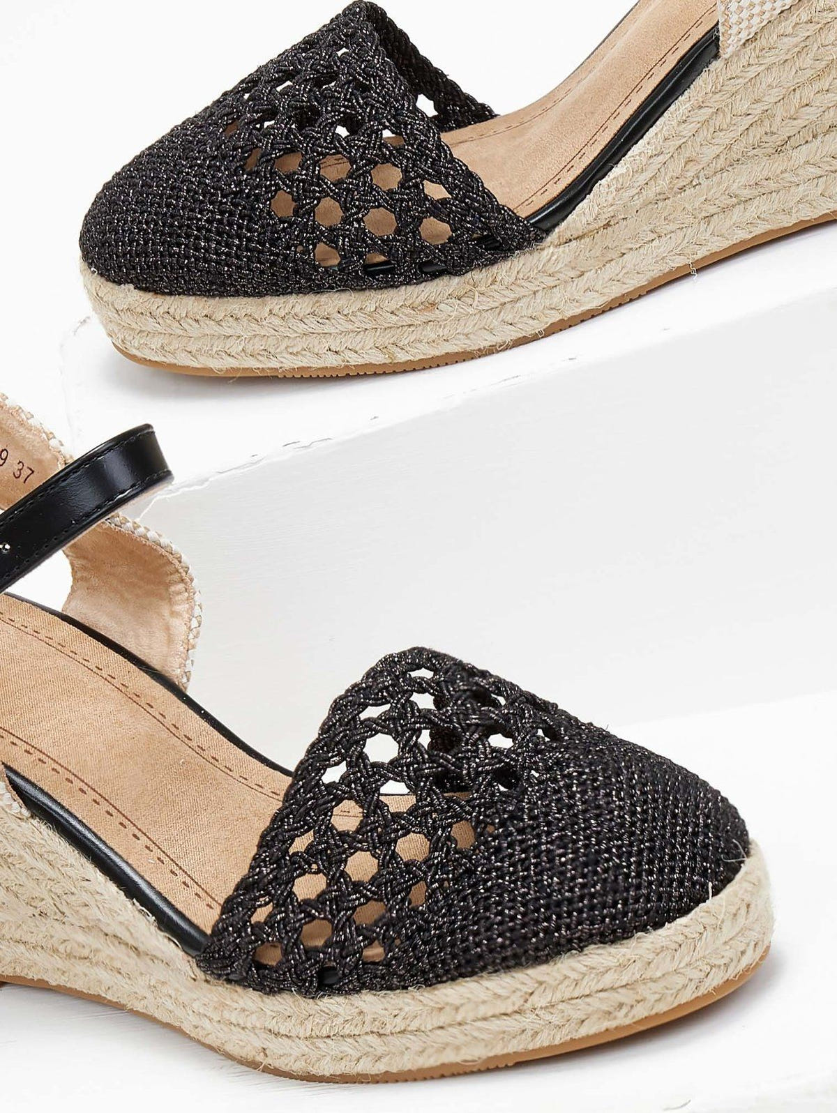Εσπαντρίγιες platforms πλεκτές με μπαρέτα - Μαύρο - thefashionproject.gr - Alta Moda
