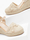 Εσπαντρίγιες platforms πλεκτές με μπαρέτα - Μπεζ - thefashionproject.gr - Alta Moda