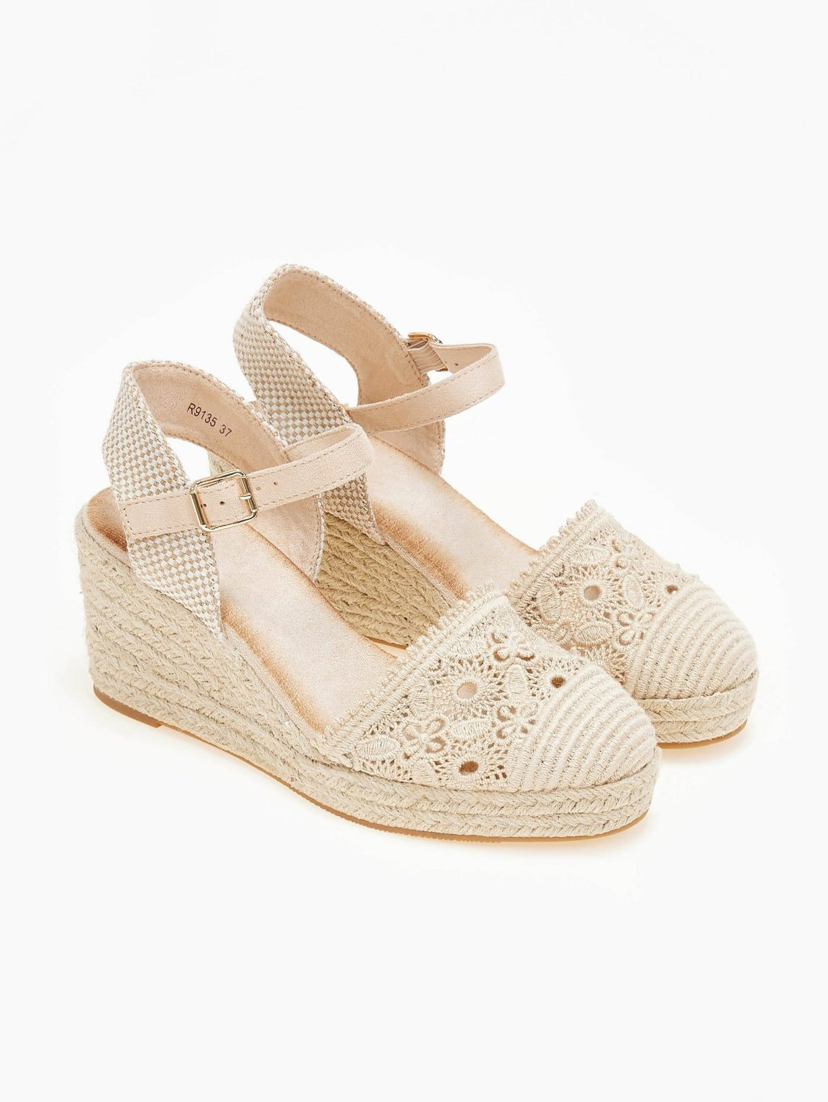 Εσπαντρίγιες platforms πλεκτές με μπαρέτα - Μπεζ - thefashionproject.gr - Alta Moda