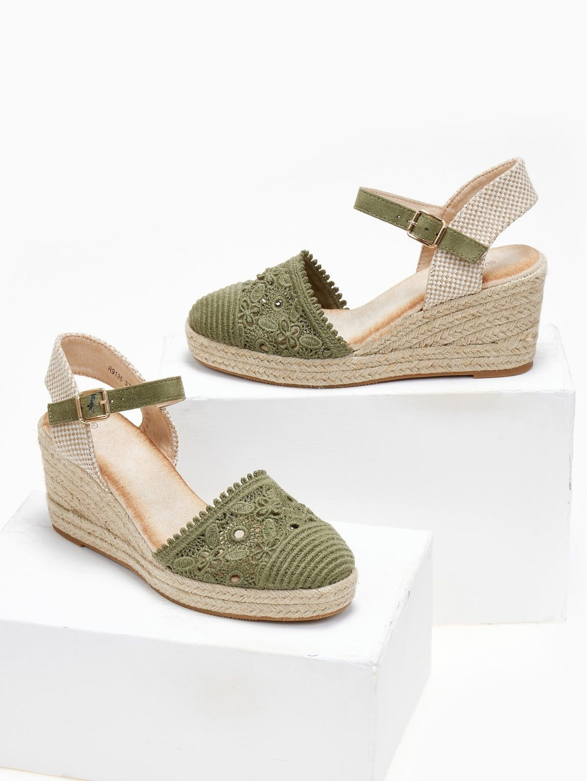 Εσπαντρίγιες platforms πλεκτές με μπαρέτα - Χακί - thefashionproject.gr - Alta Moda