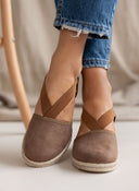 Εσπαντρίγιες platforms suede με λάστιχα - Καφέ - thefashionproject.gr - Medies