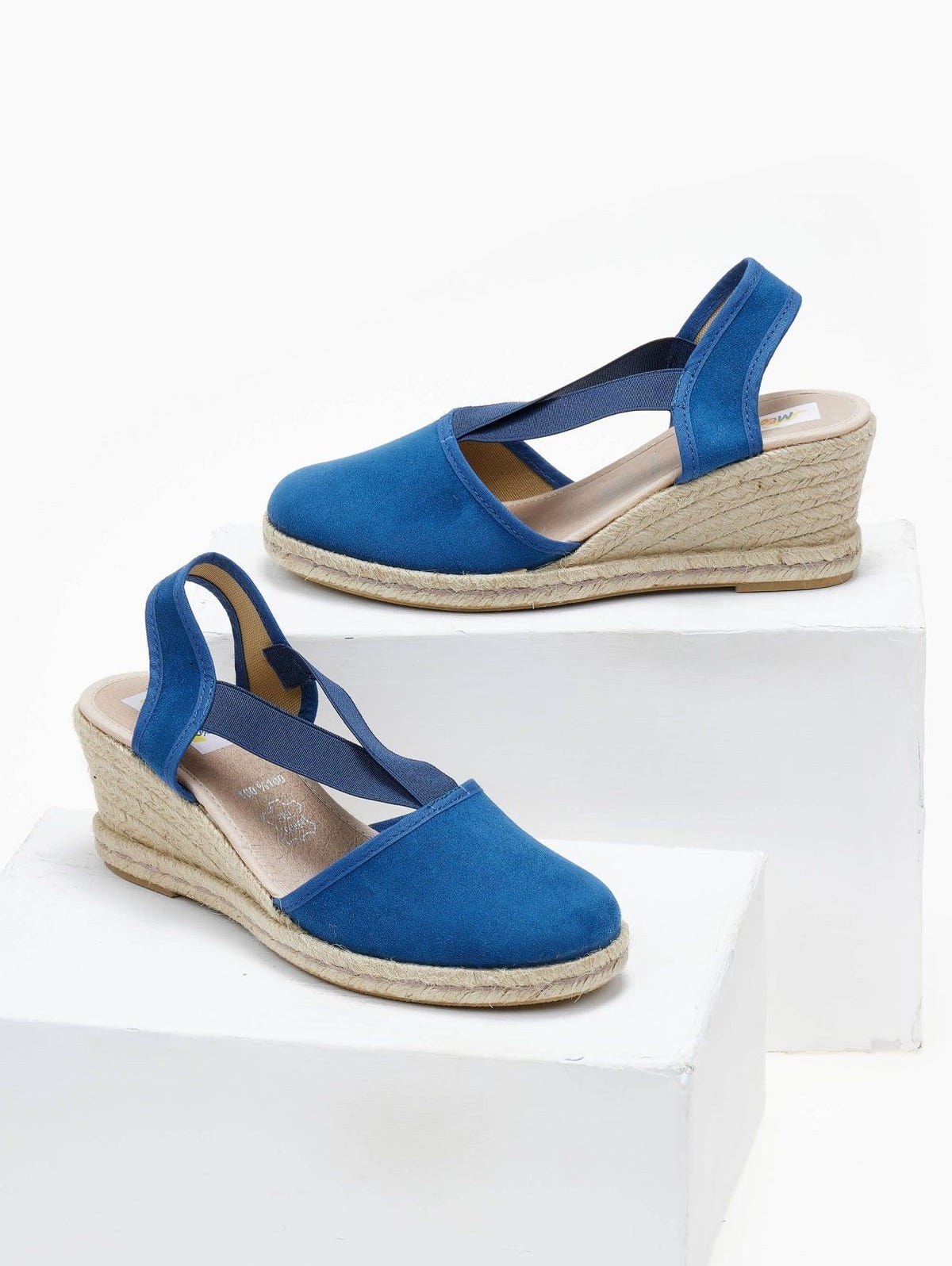 Εσπαντρίγιες platforms suede με λάστιχα - Μπλε - thefashionproject.gr - Medies