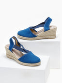 Εσπαντρίγιες platforms suede με λάστιχα - Μπλε - thefashionproject.gr - Medies