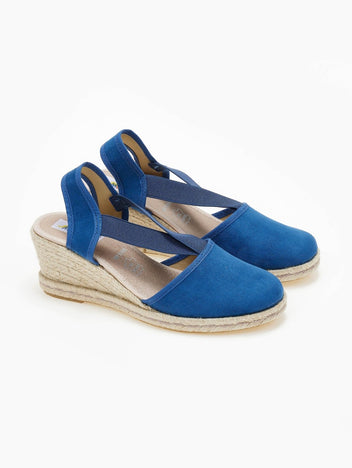 Εσπαντρίγιες platforms suede με λάστιχα - Μπλε - thefashionproject.gr - Medies